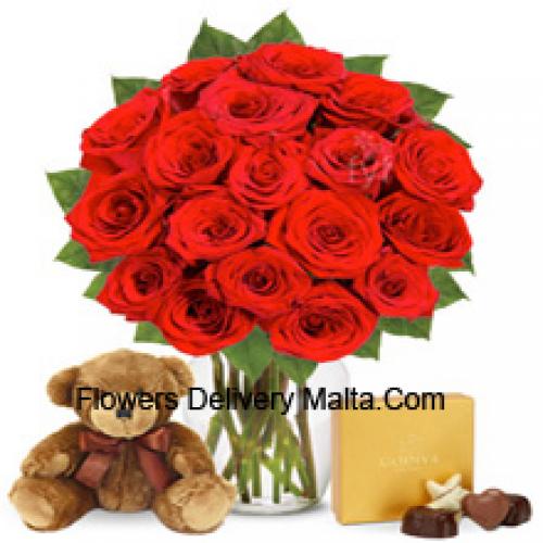 11 Rosas con deliciosos chocolates y peluche