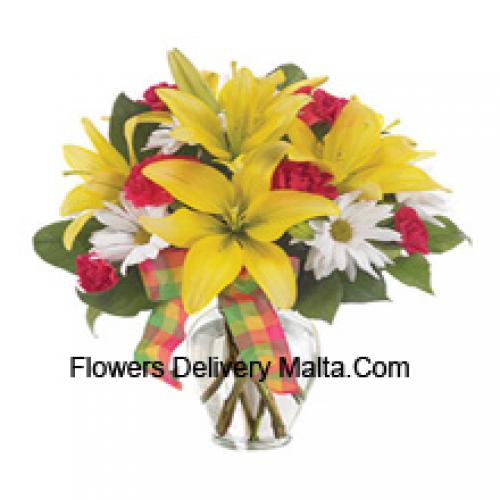 Lilies and Carnations with Seasonal Flowers