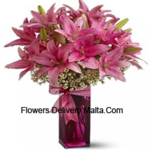 Pink Lilies in Beautiful Vase