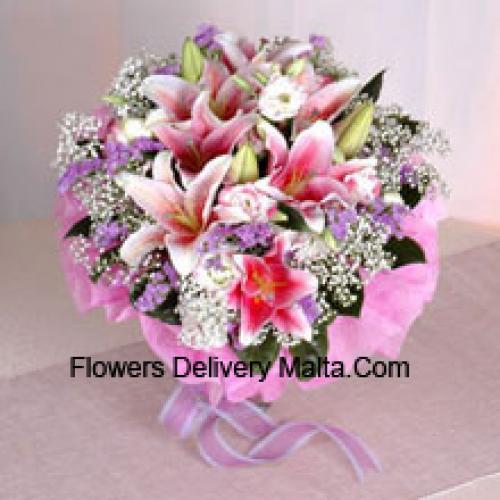 Pink Wrapped Lilies