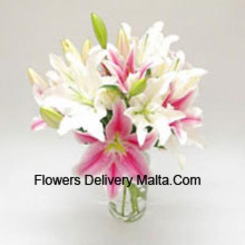 Multicoloured Lilies in Vase