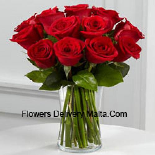 11 Red Roses in Vase