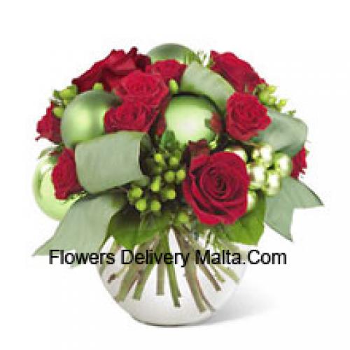 Classic Red Roses with Ornaments